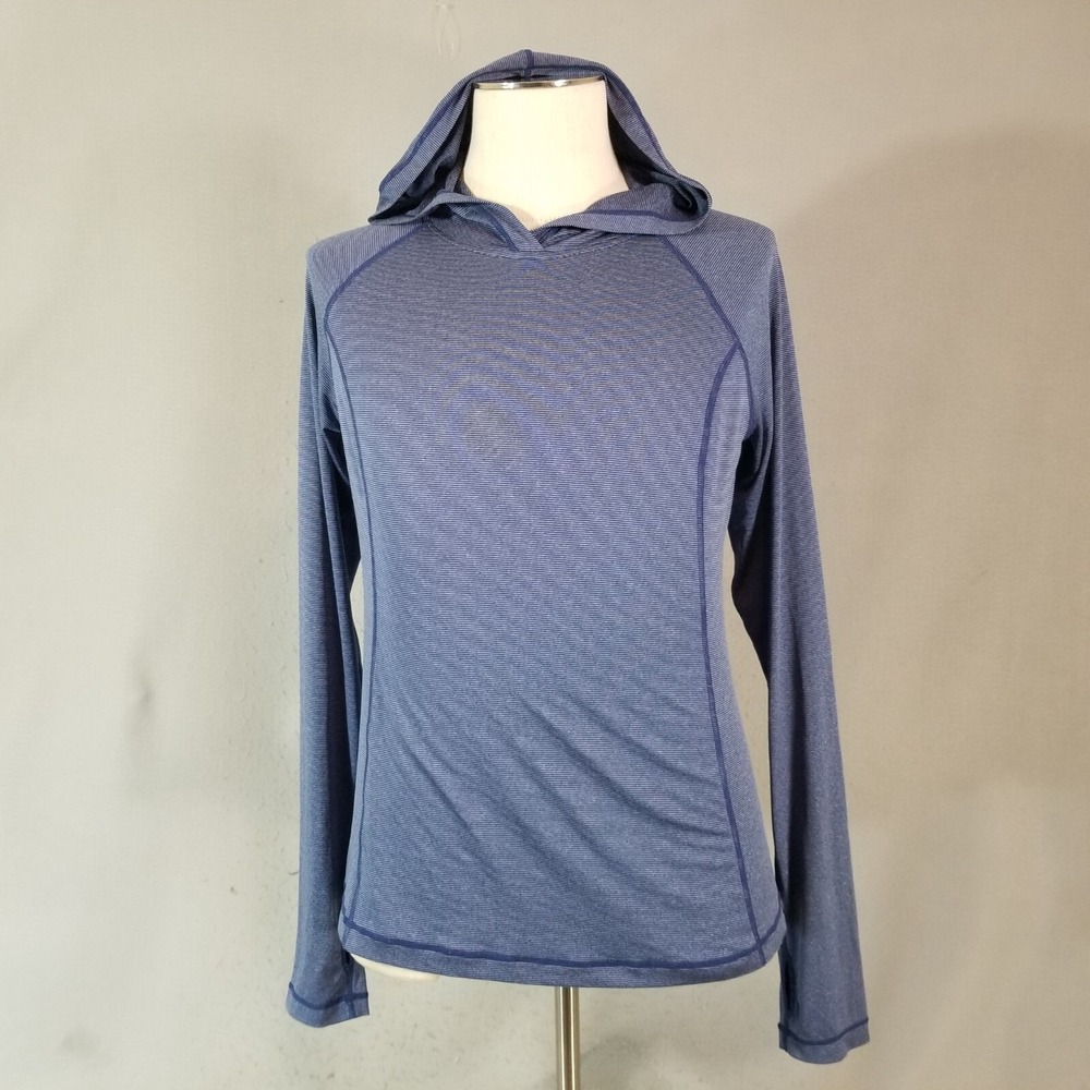 Head hoodie running shirt women's large Blue long sleeve Dri-Fit Outdoor Sports